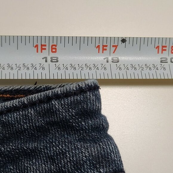 Faded Glory Jeans Womens Size 16 Blue Whisker Washout Denim Slim Straight Leg - Picture 6 of 12